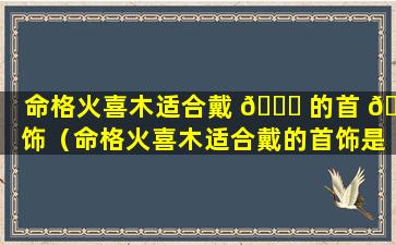 命格火喜木适合戴 🐎 的首 🌹 饰（命格火喜木适合戴的首饰是什么）